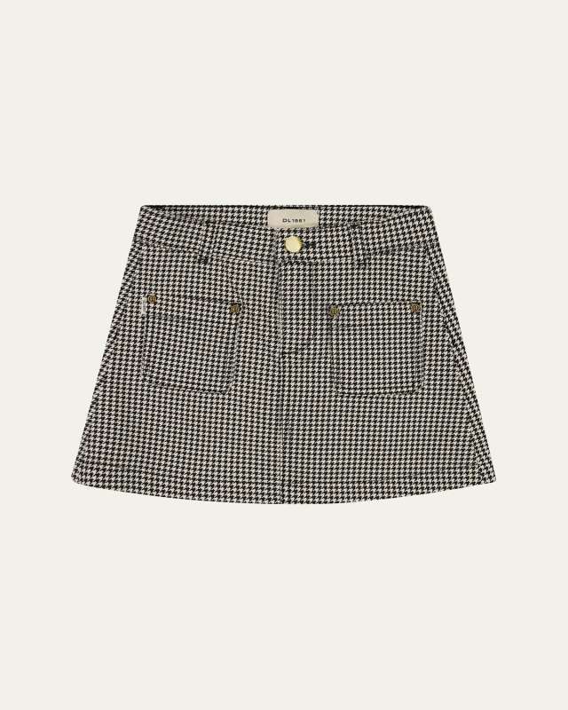 Girl's Jenny Houndstooth-Print Mini Skirt, Size 7-16